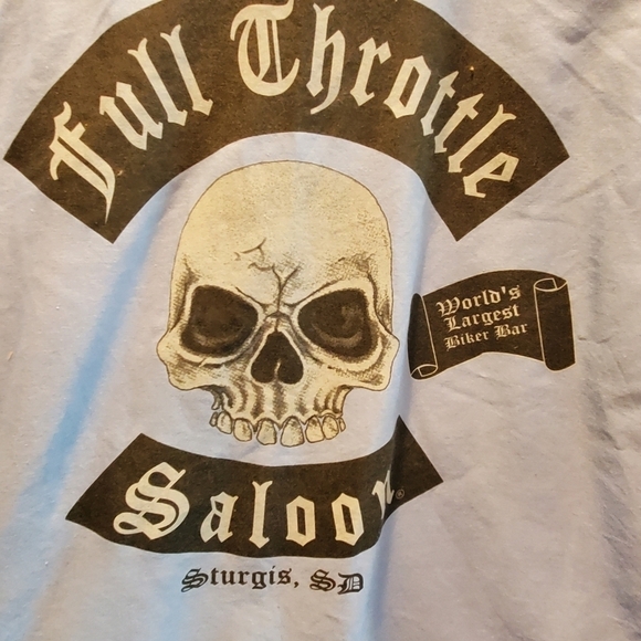 Full throttle saloon sturgis button down mens . Short sleeve. Sz xl blue - Picture 1 of 10